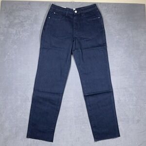 WeWoreWhat Jeans Womens 27 Indigo‎ Blue New Low Rise Rigid Straight Raw Hem